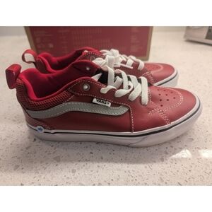 Vans | Kid's Old Skool Filmore Skate Shoe In Leather Red/Grey